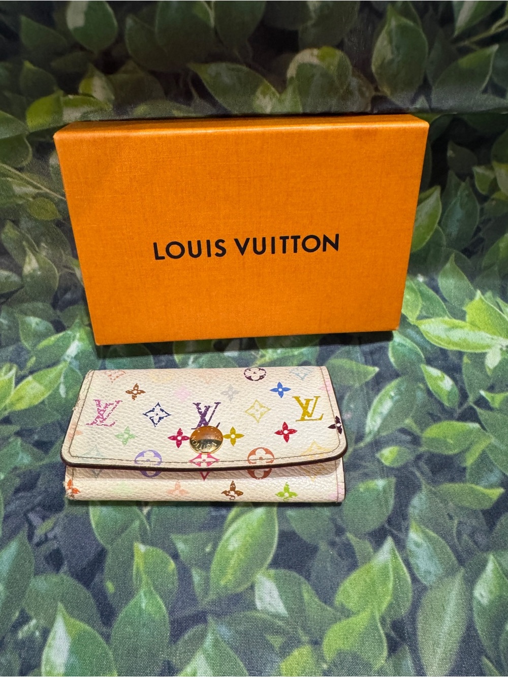 Louis Vuitton Rare Murakami Monogram White Canvas Wallet with box